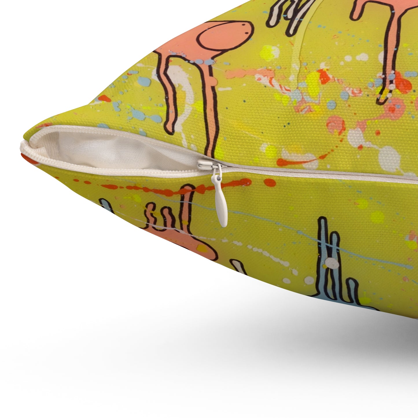 RAINING COWS "Three Leaf Clover" Square Pillow