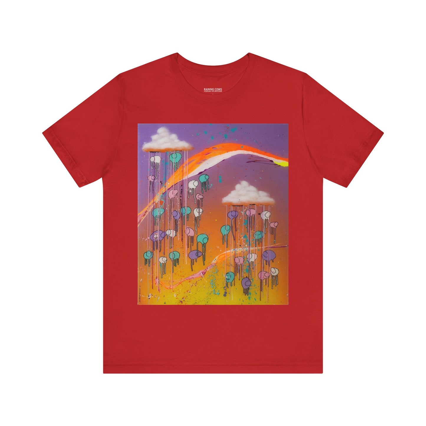 RAINING COWS "Purple Sunset with a Yellow Twist" T-Shirt
