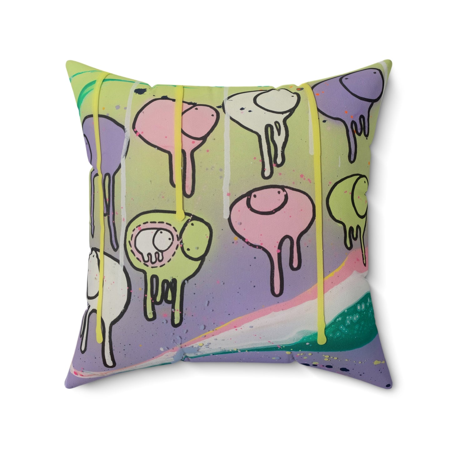RAINING COWS "Loose Ends" Square Pillow