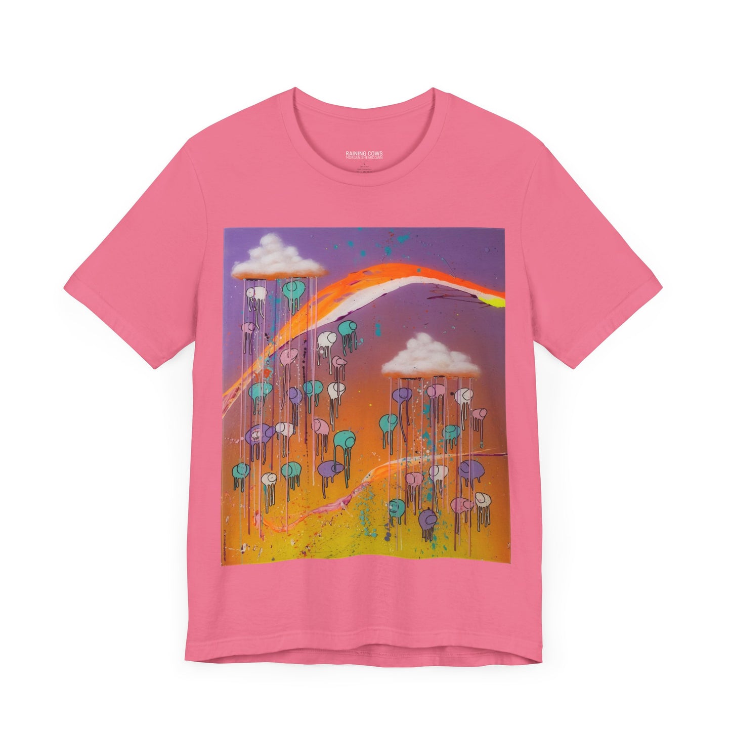 RAINING COWS "Purple Sunset with a Yellow Twist" T-Shirt