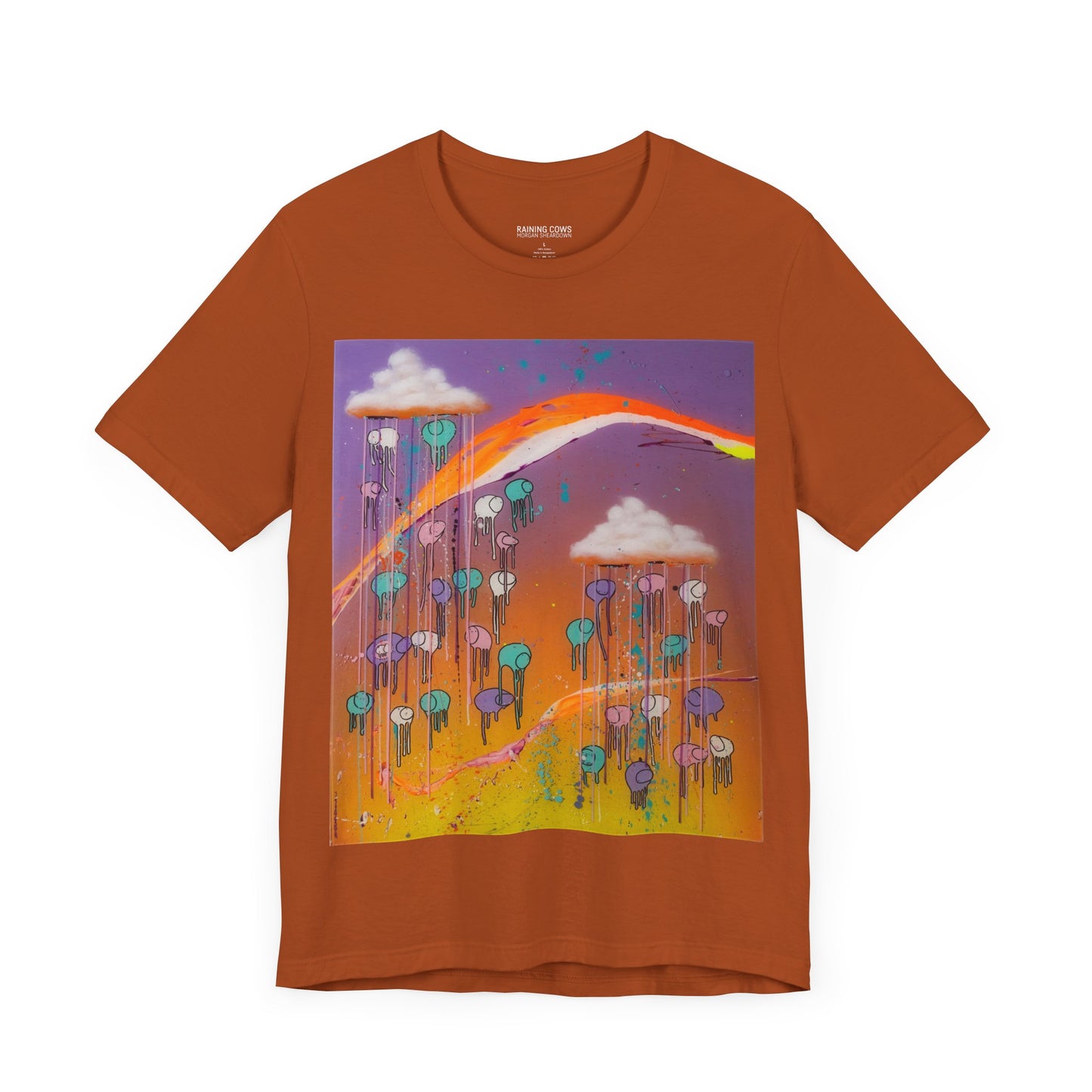 RAINING COWS "Purple Sunset with a Yellow Twist" T-Shirt