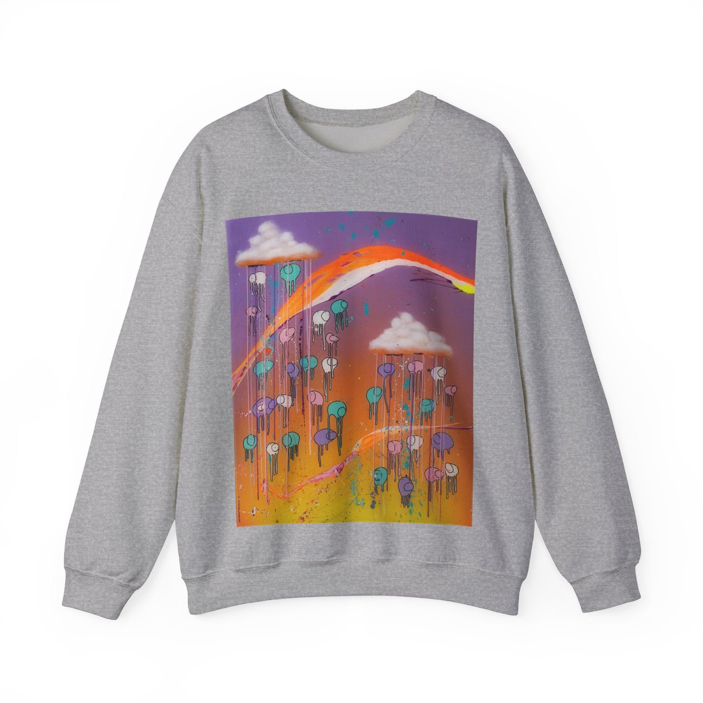 RAINING COWS "Purple Sunset with a Yellow Twist" Sweatshirt
