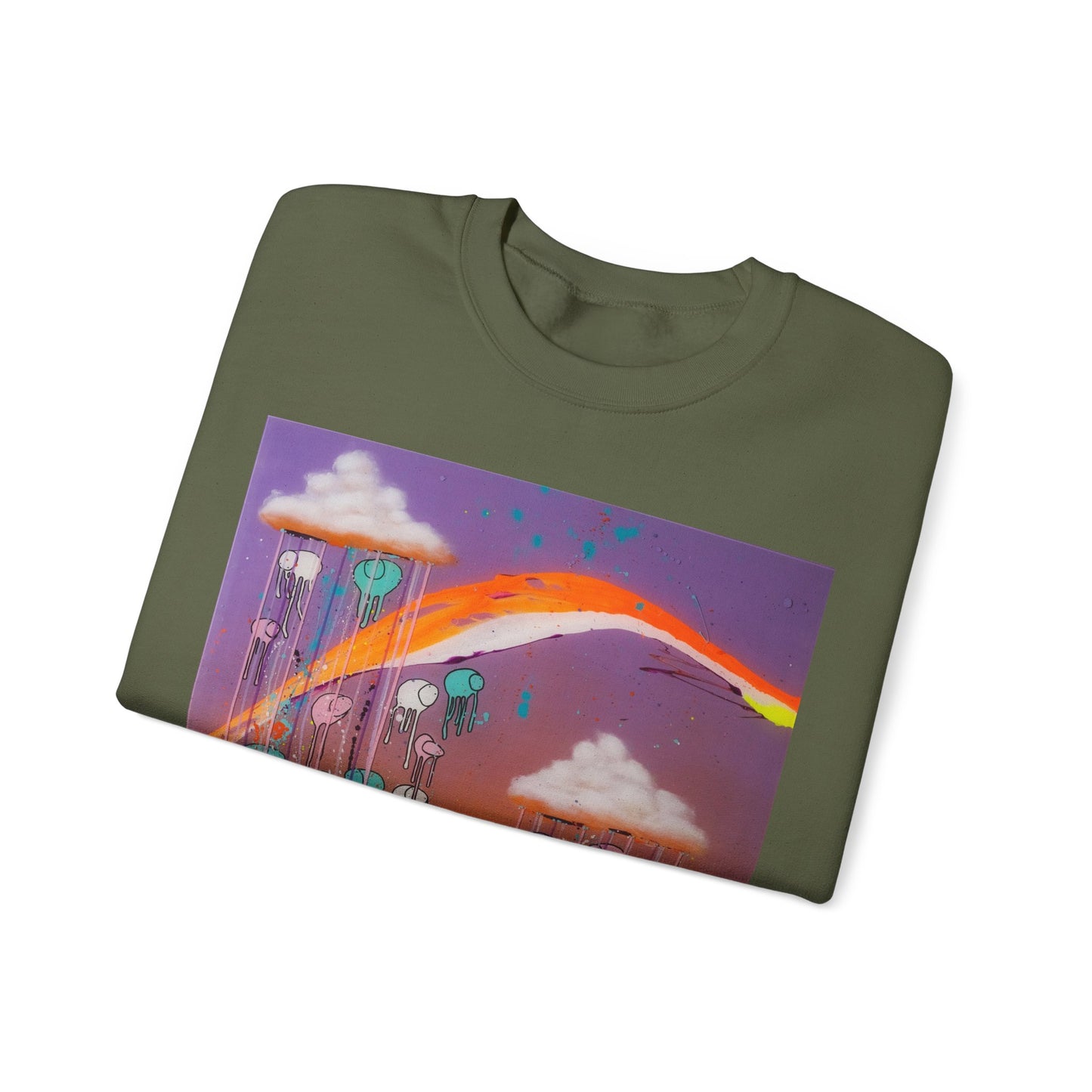 RAINING COWS "Purple Sunset with a Yellow Twist" Sweatshirt