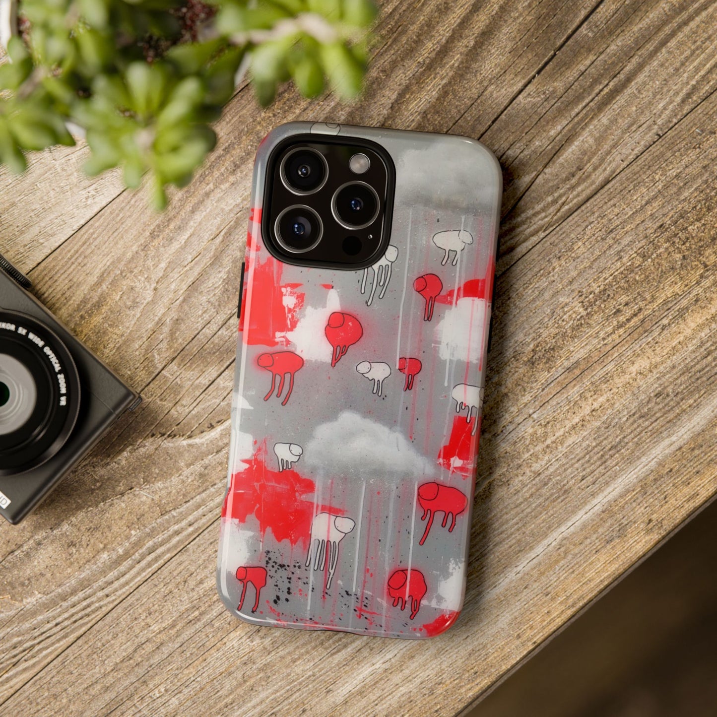 RAINING COWS "Red Falls Night" Phone Case