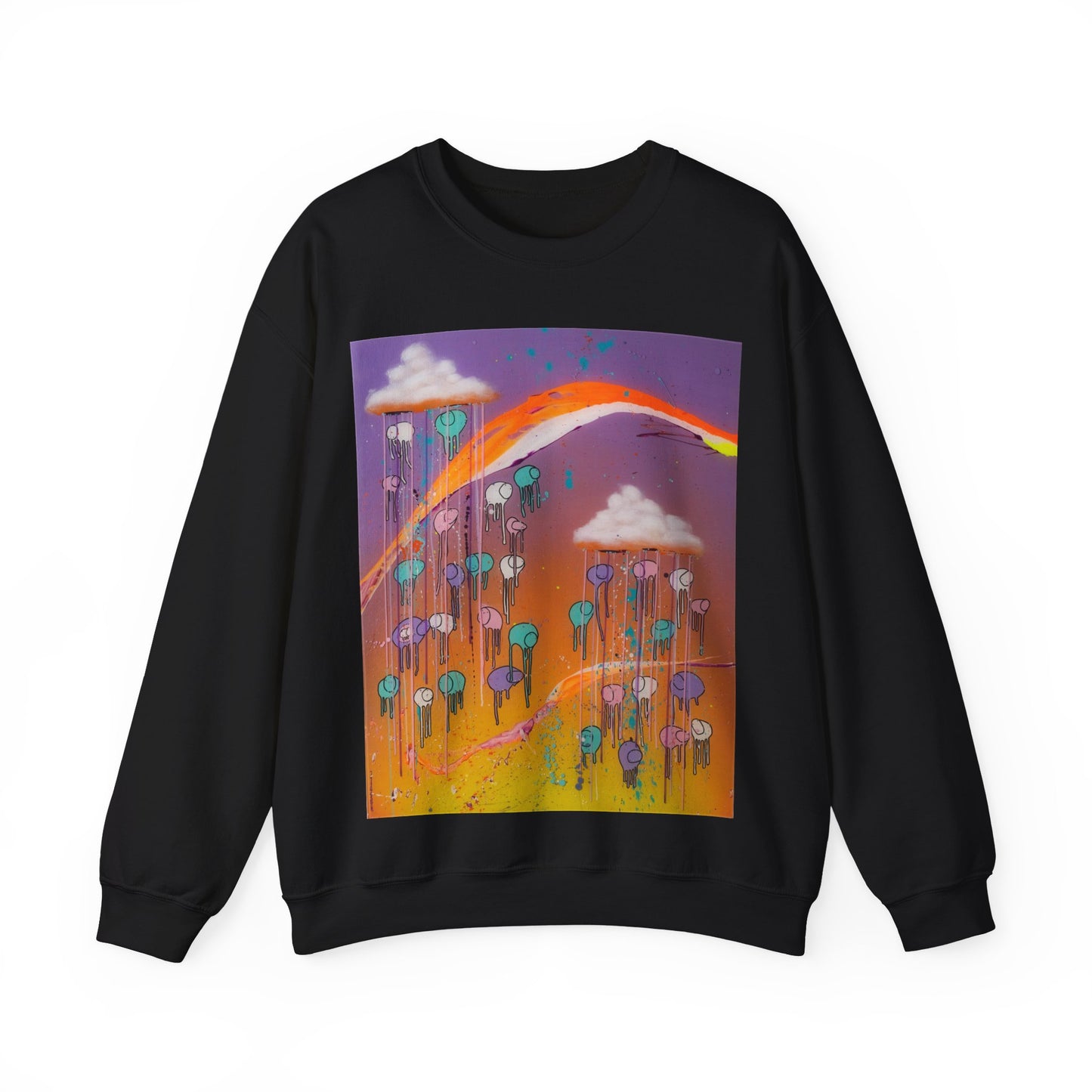 RAINING COWS "Purple Sunset with a Yellow Twist" Sweatshirt