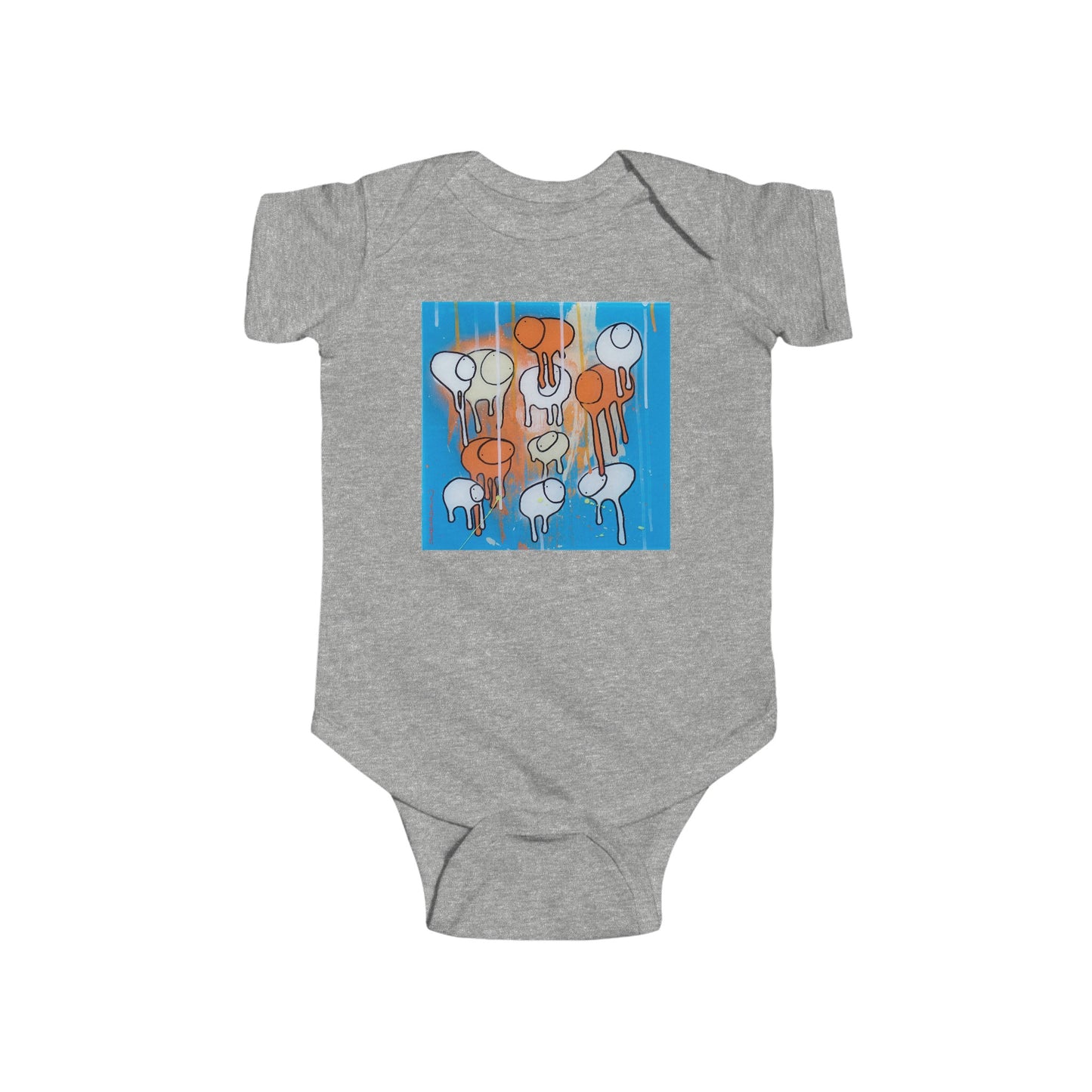 RAINING COWS "Blue Oranges" Baby Onesie