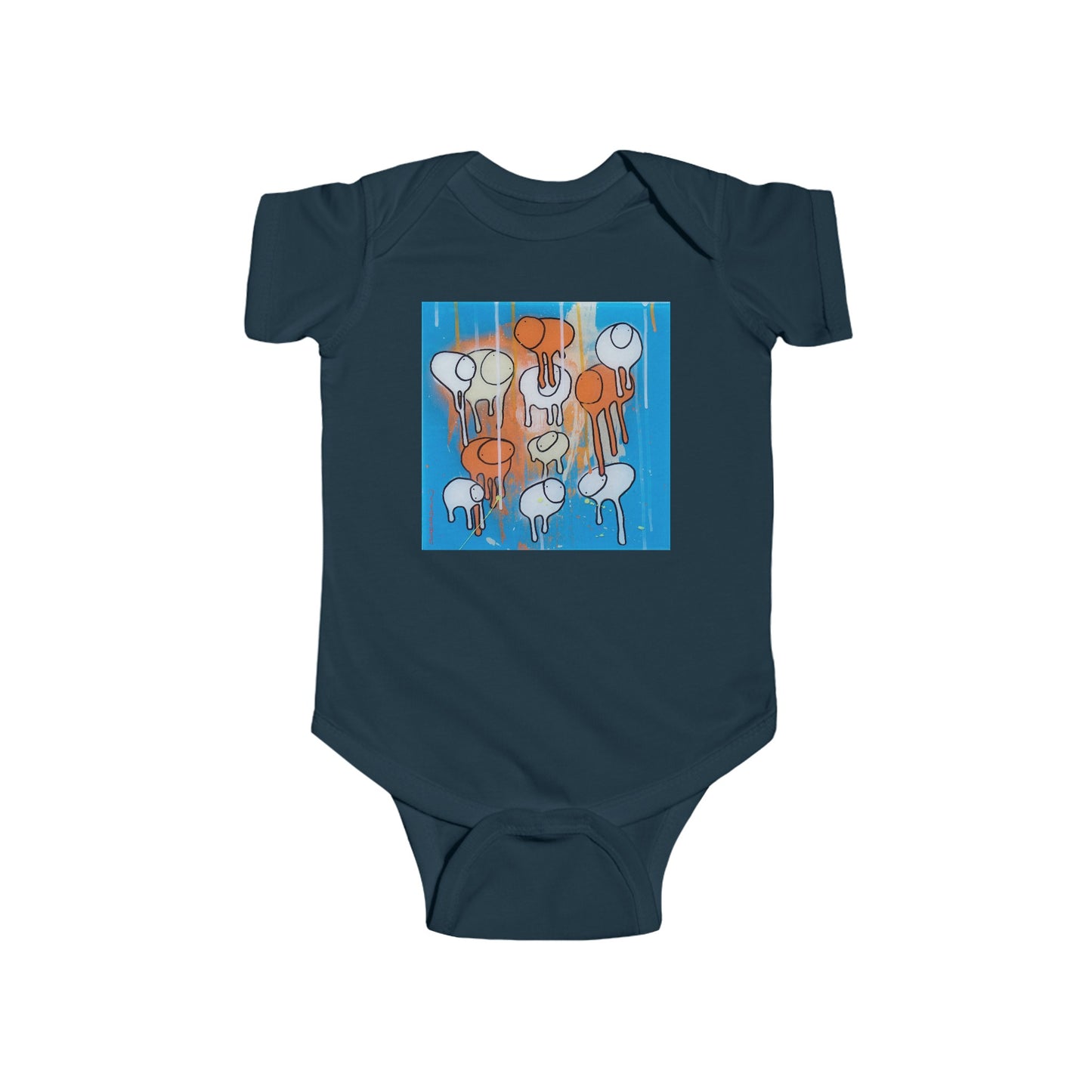 RAINING COWS "Blue Oranges" Baby Onesie