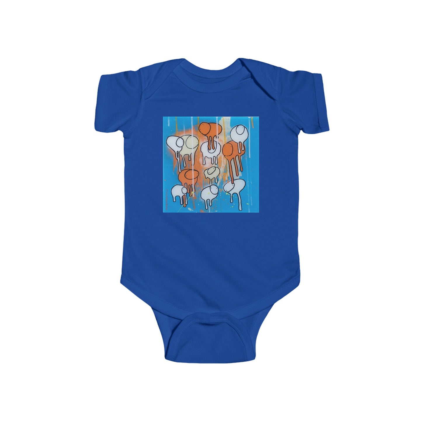 RAINING COWS "Blue Oranges" Baby Onesie