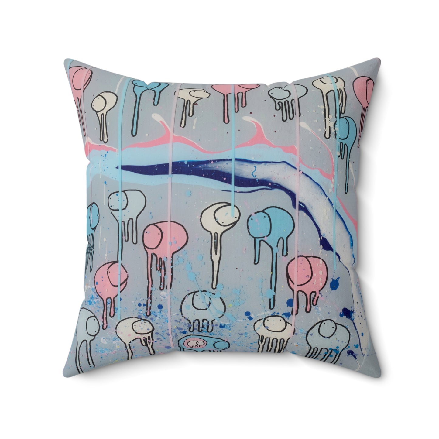 RAINING COWS "Silver Surfer" Square Pillow
