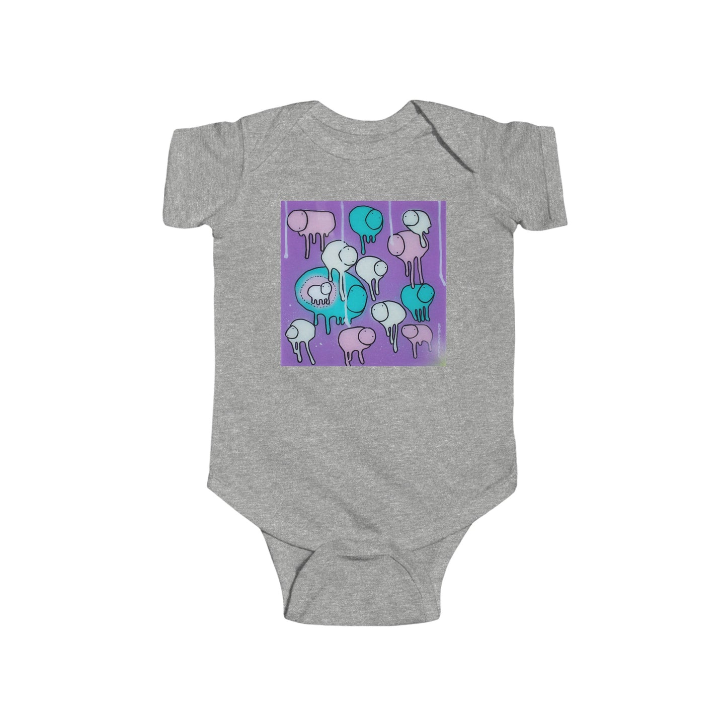 RAINING COWS "Yellow Interference" Baby Onesie