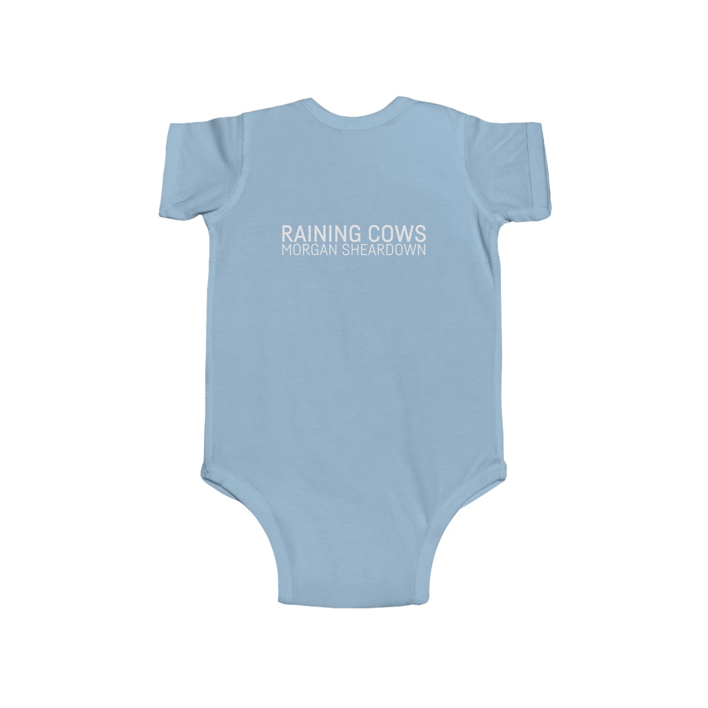 RAINING COWS "Blue Oranges" Baby Onesie