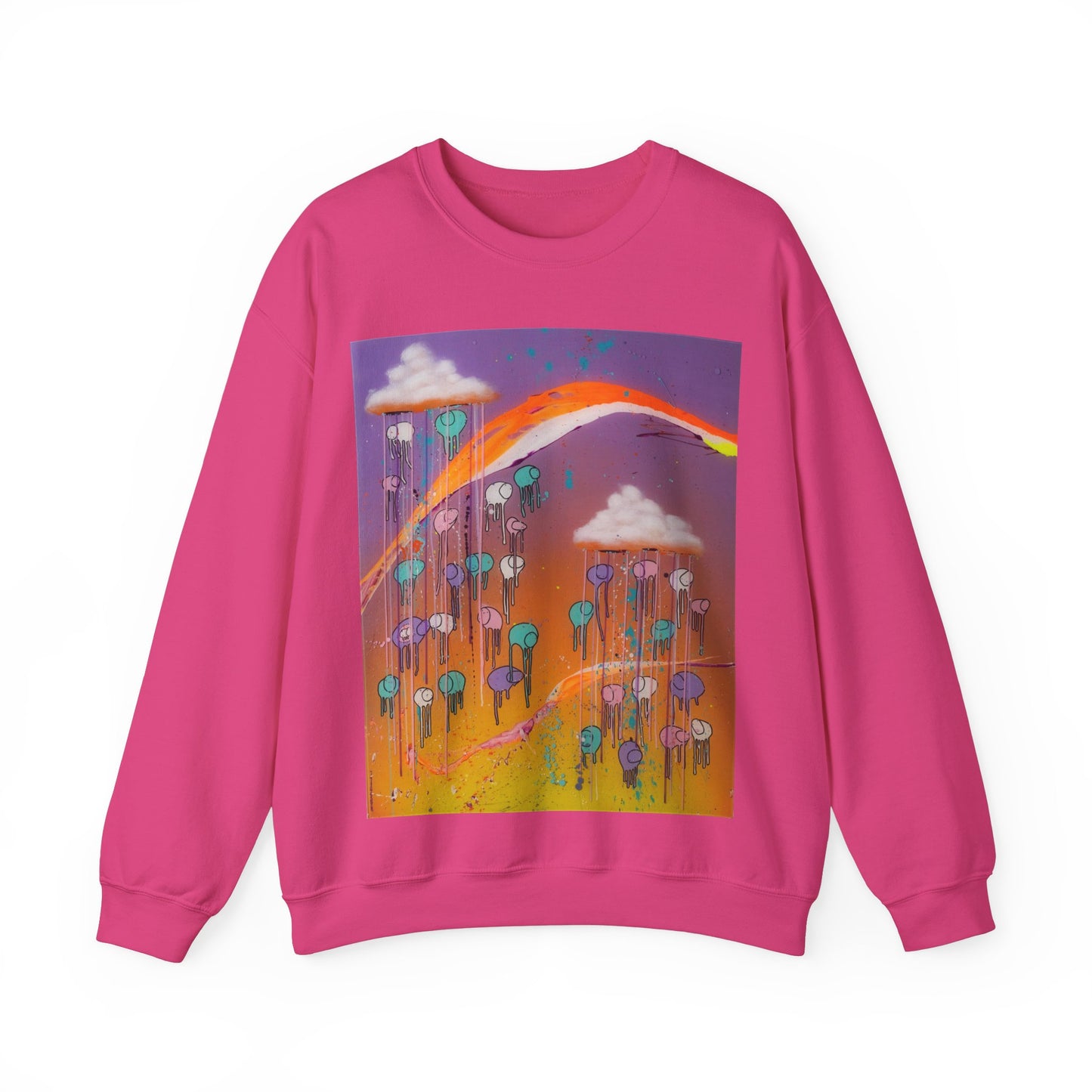 RAINING COWS "Purple Sunset with a Yellow Twist" Sweatshirt