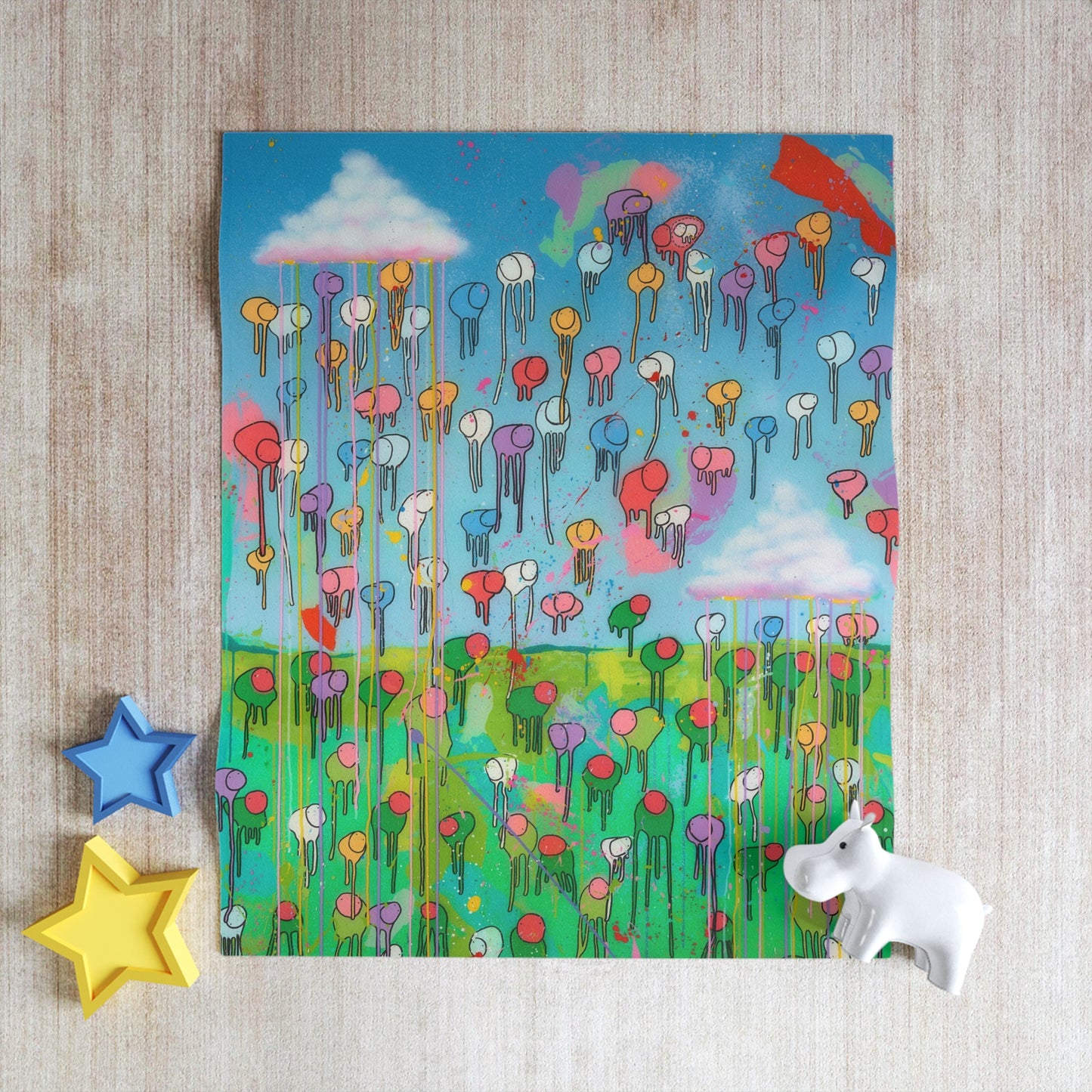 RAINING COWS "Arose After the Storm" Throw Blanket