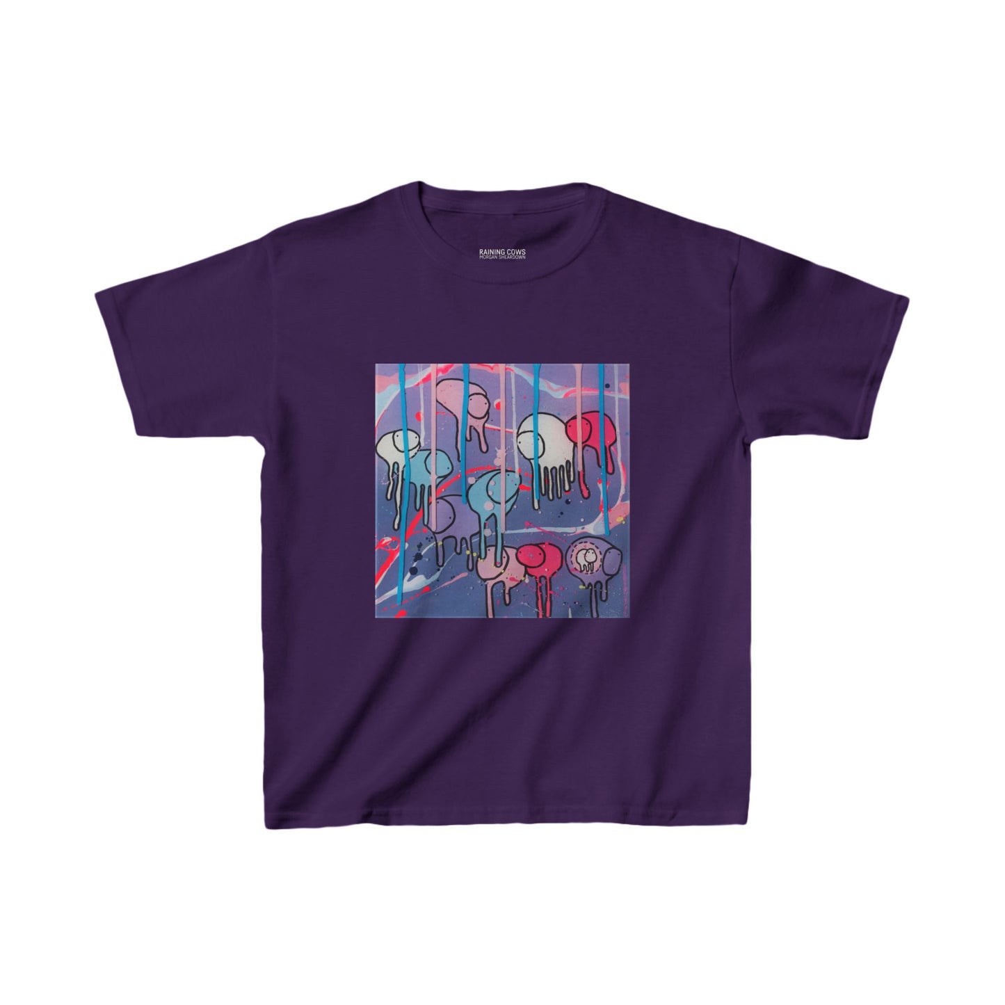 RAINING COWS "Purple Alley Street" Kids Tee