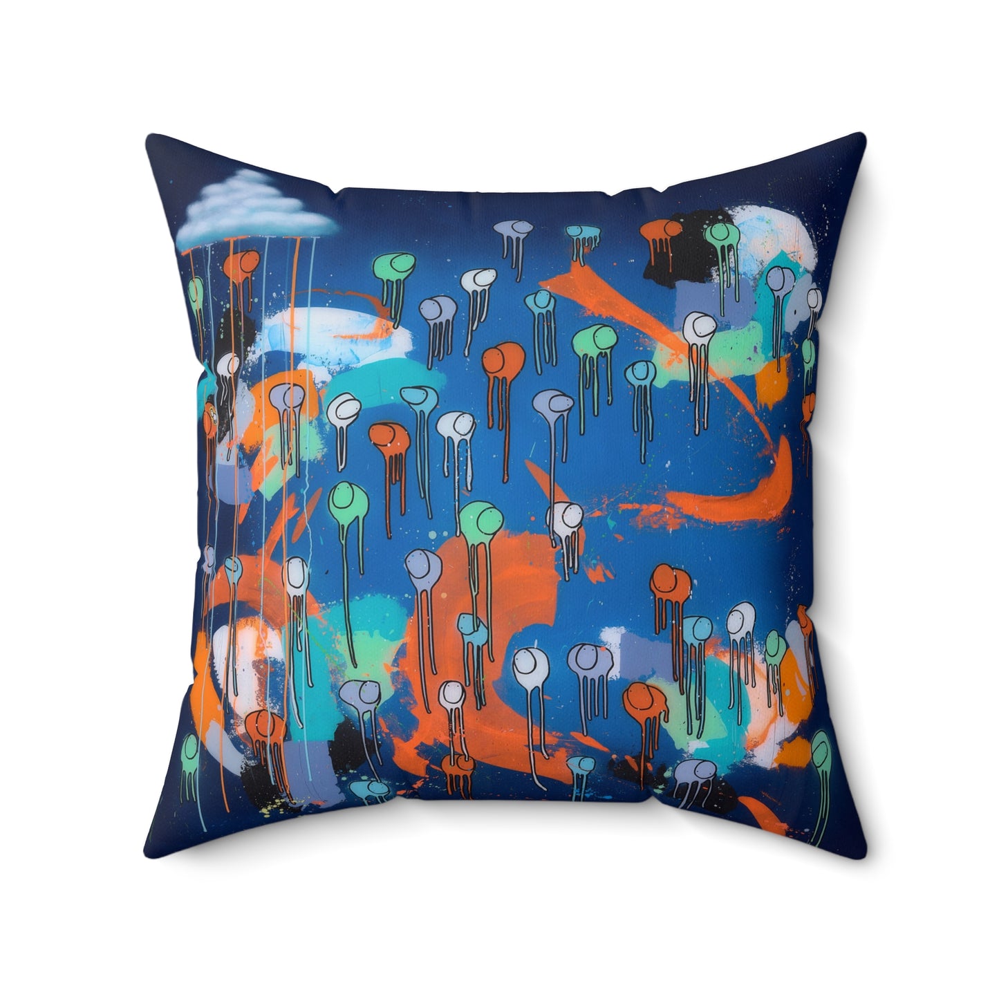 RAINING COWS "The Other Side of Midnight" Square Pillow