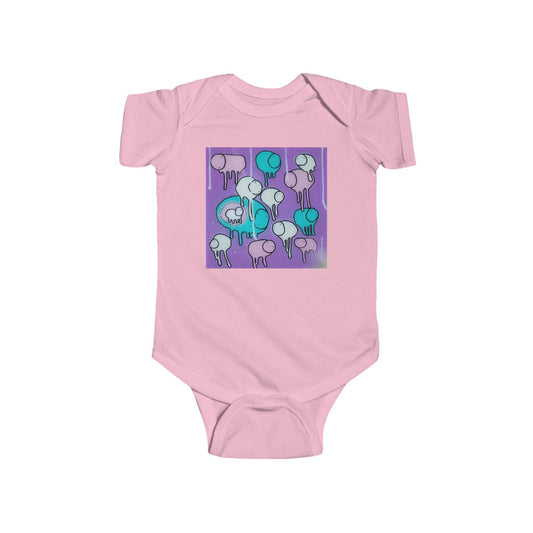 RAINING COWS "Yellow Interference" Baby Onesie