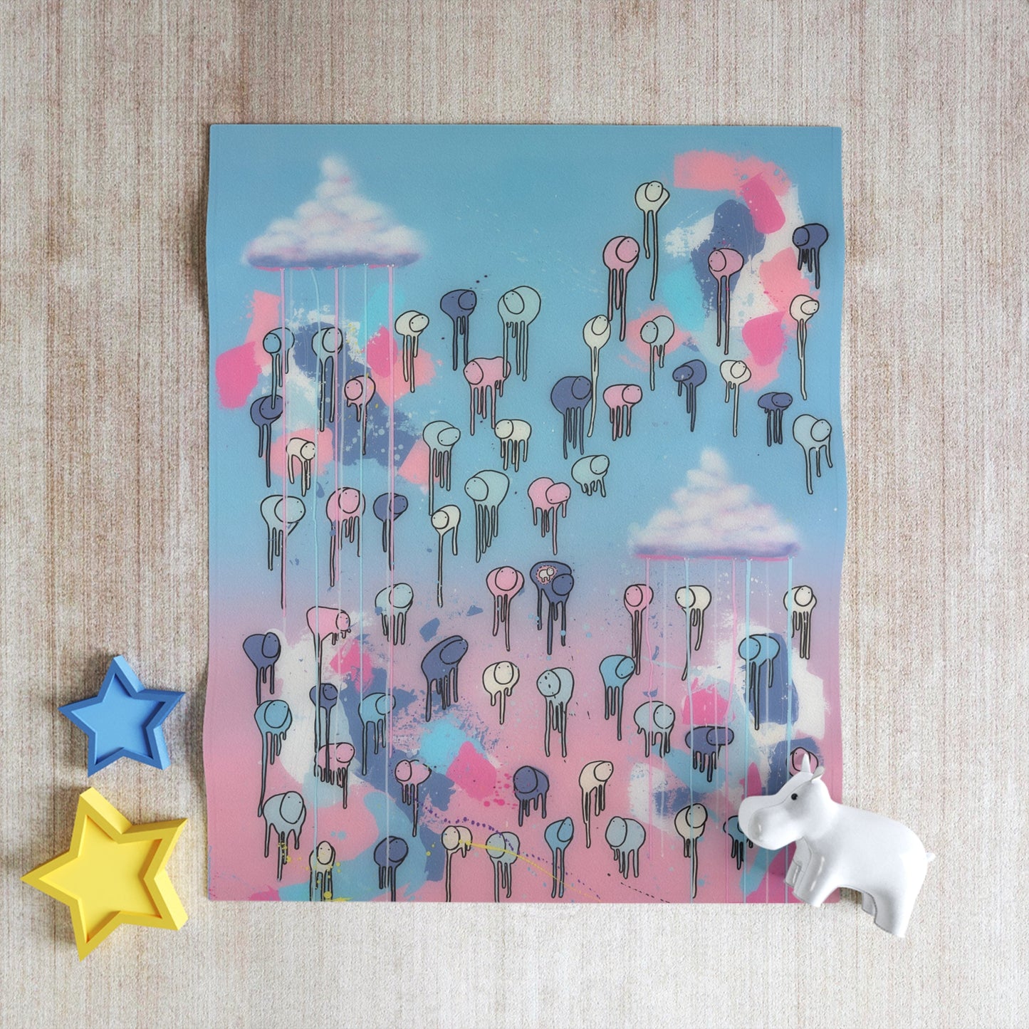 RAINING COWS "Sky Blossom" Throw Blanket